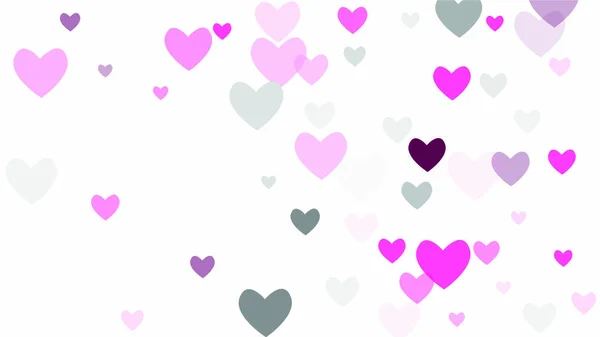 Hermosos corazones de Confetti cayendo sobre el fondo. Plantilla de invitación Diseño de fondo, Tarjeta de felicitación, Póster. Día de San Valentín . — Vector de stock