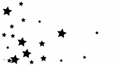 Beyaz gökyüzü arka plan üzerinde birçok rasgele Falling Stars konfeti. 
