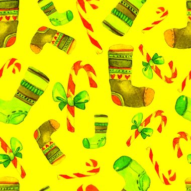 Güzel sorunsuz Noel desen. Elle çizilmiş suluboya resim. Tasarımınızı tebrik kartı, Davetiyeler, poster için arka plan. Harika baskı ambalaj kağıt, kumaş, fayans, duvar kağıdı