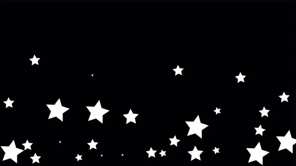 De nombreuses étoiles tombant au hasard confettis sur fond de ciel sombre . — Image vectorielle