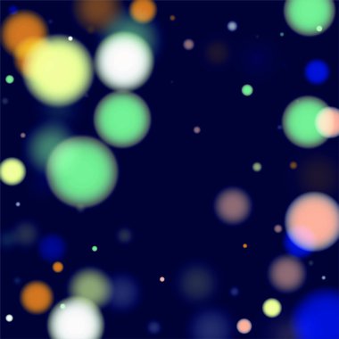 Güzel düşen mevsimlik konfeti. Bokeh arka plan. Vektör renkli kar taneleri gece gökyüzü düşüyor. Ayaz Noel arka plan. Peri büyülü yeni yıl tasarım arka plan. Vektör çizim.