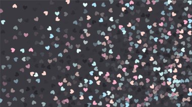Güzel konfeti kalpleri arka plan üzerine düşüyor. Davetiye şablon arka plan tasarımı, tebrik kartı, Poster. Sevgililer günü