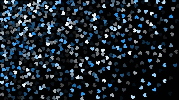 Mooie Confetti hart vallen op zwarte achtergrond. Uitnodiging sjabloon achtergrond ontwerp, wenskaart, Poster. Dag van de Valentijnskaart — Stockvector