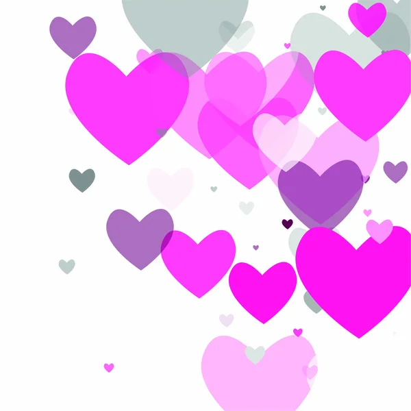 Hermosos corazones de Confetti cayendo sobre el fondo. Plantilla de invitación Diseño de fondo, Tarjeta de felicitación, Póster. Día de San Valentín. Ilustración vectorial — Vector de stock