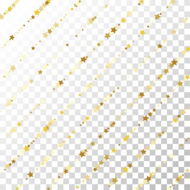 Saydam arka plan üzerinde birçok rasgele Falling Stars konfeti. 