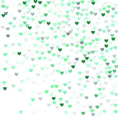 Güzel Konfeti Kalpleri Arkaplanda Düşüyor. Davetiye Şablonu Tasarım, Tebrik Kartı, Poster. Sevgililer Günü. Vektör illüstrasyonu