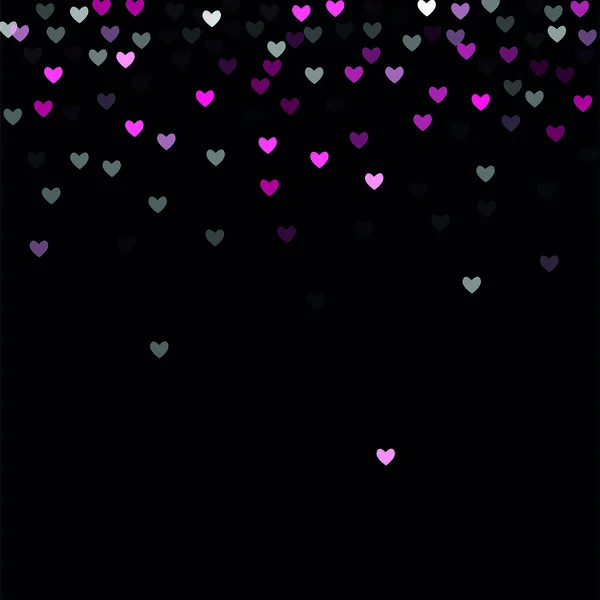 Gyönyörű Confetti Hearts esik a háttérben. Meghívó sablon Háttér tervezés, üdvözlőlap, poszter. Valentin nap. Vektorillusztráció — Stock Vector