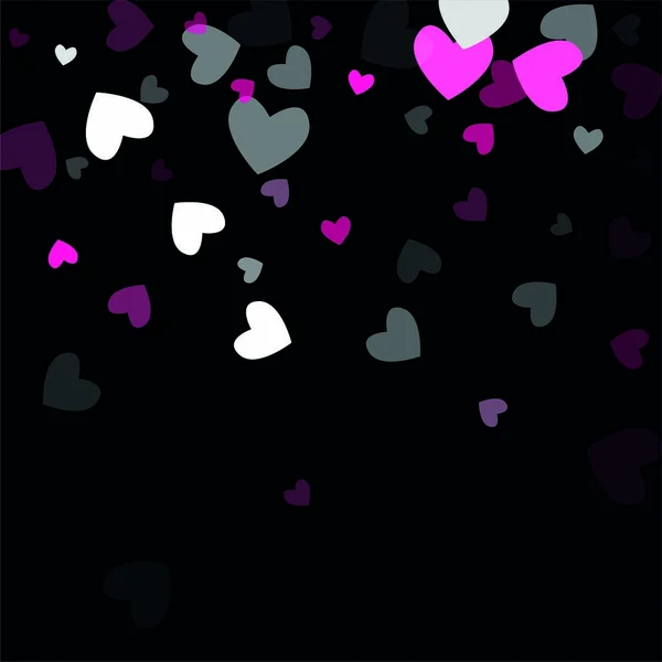 Schöne Konfetti-Herzen fallen auf den Hintergrund. Einladungsvorlage Hintergrunddesign, Grußkarte, Poster. Valentinstag. Vektorillustration — Stockvektor