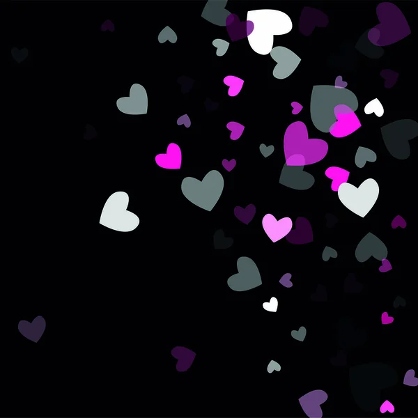 Hermosos corazones de Confetti cayendo sobre el fondo. Plantilla de invitación Diseño de fondo, Tarjeta de felicitación, Póster. Día de San Valentín. Ilustración vectorial — Vector de stock