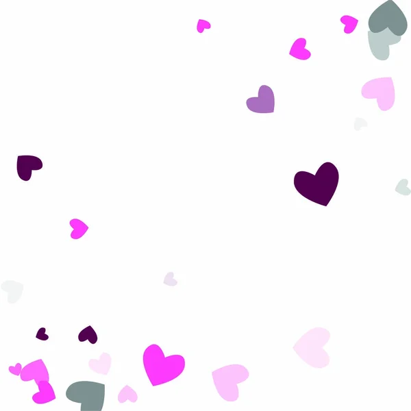 Gyönyörű Confetti Hearts esik a háttérben. Meghívó sablon Háttér tervezés, üdvözlőlap, poszter. Valentin nap. Vektorillusztráció — Stock Vector