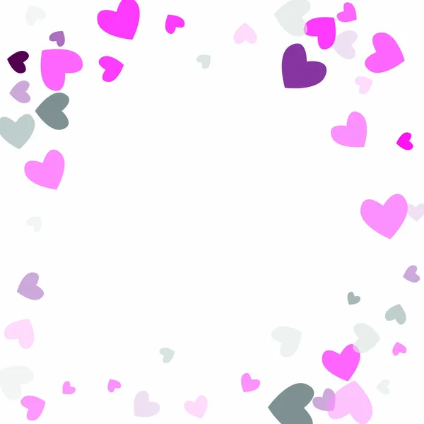 Hermosos corazones de Confetti cayendo sobre el fondo. Plantilla de invitación Diseño de fondo, Tarjeta de felicitación, Póster. Día de San Valentín. Ilustración vectorial — Archivo Imágenes Vectoriales