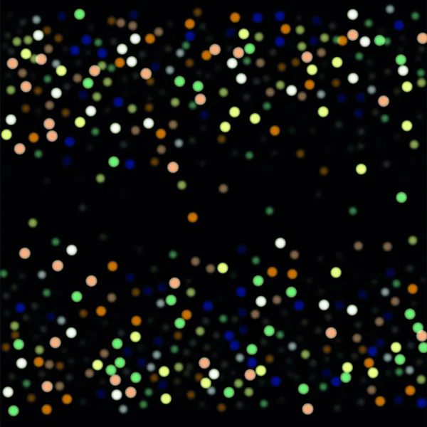 Hermoso Falling Blured Confetti. Fondo Bokeh. Vector de copos de nieve de colores cayendo cielo nocturno. Fondo de Navidad helada. Fondo de diseño de año nuevo mágico de hadas. Ilustración vectorial . — Archivo Imágenes Vectoriales