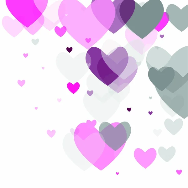 Hermosos corazones de Confetti cayendo sobre el fondo. Plantilla de invitación Diseño de fondo, Tarjeta de felicitación, Póster. Día de San Valentín. Ilustración vectorial — Vector de stock