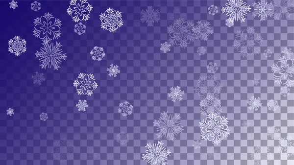 Hermoso fondo de Navidad con la caída de copos de nieve. Elemento de diseño con nieve para postal, Tarjeta de invitación, Banner , — Archivo Imágenes Vectoriales