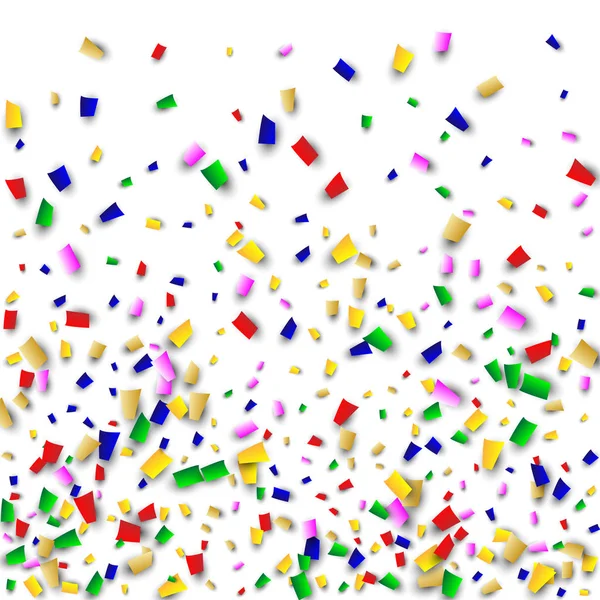 Celebration konfetti bakgrund. Många fallande konfetti för din Design. Holiday dekoration element. Festlig vektorillustration — Stock vektor