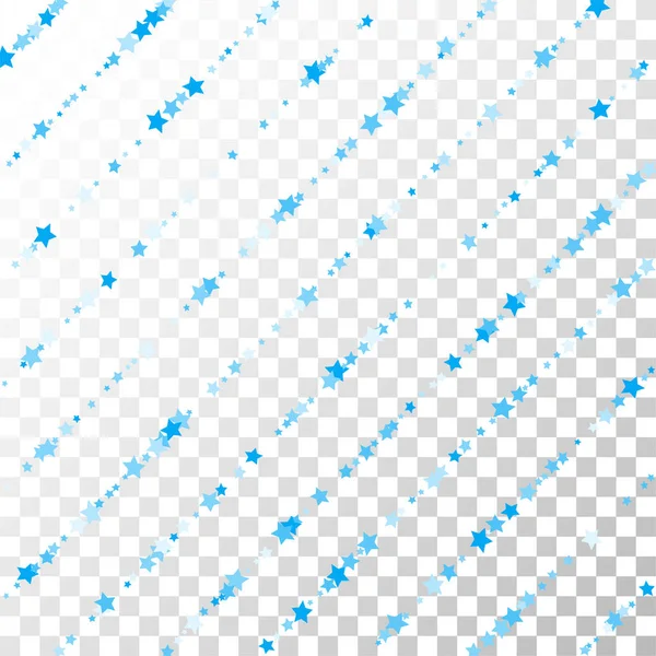 Many Random Falling Stars Confetti on Transparent Background. — Stock Vector
