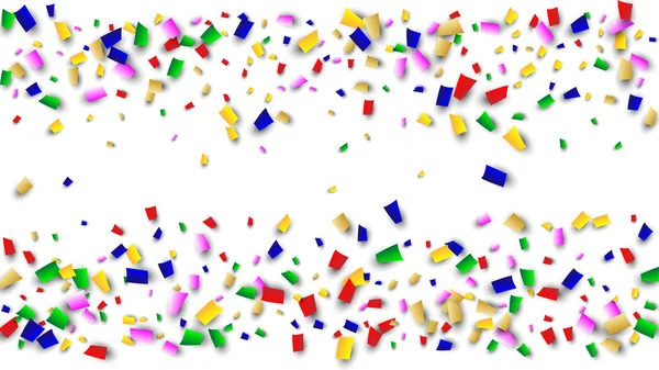 Ünneplés konfetti háttér. Sok eső konfetti a design. Holiday dekoráció elemeit. Ünnepi vektoros illusztráció — Stock Vector
