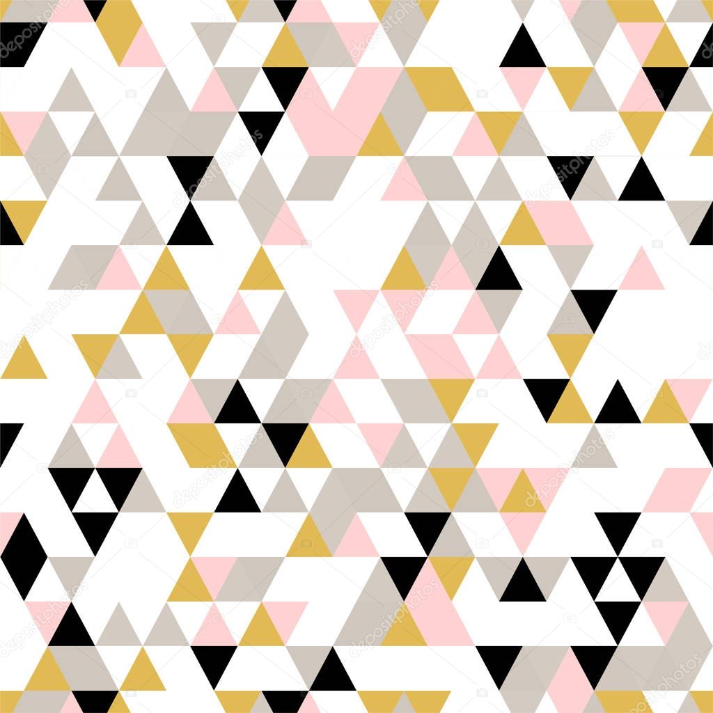 riangle Seamless Background with Triangle Shapes of Different colors. 