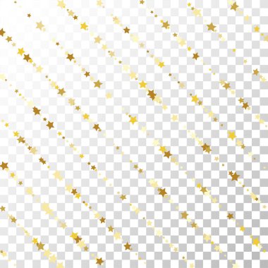 Saydam arka plan üzerinde birçok rasgele Falling Stars konfeti. 