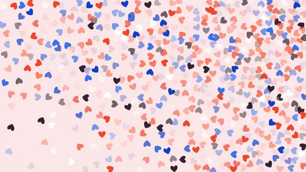Mooie Confetti hart vallen op achtergrond. Uitnodiging sjabloon achtergrond ontwerp, wenskaart, Poster. Dag van de Valentijnskaart — Stockvector