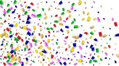 Kutlama konfeti arka plan. Tasarımınız için birçok düşen konfeti. Tatil dekorasyon öğeleri. Festival vektör çizim