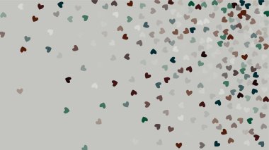 Güzel konfeti kalpleri arka plan üzerine düşüyor. Davetiye şablon arka plan tasarımı, tebrik kartı, Poster. Sevgililer günü