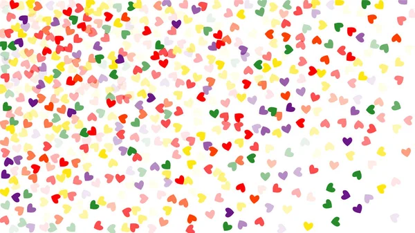 Hermosos corazones de Confetti cayendo sobre el fondo. Plantilla de invitación Diseño de fondo, Tarjeta de felicitación, Póster. Día de San Valentín — Vector de stock