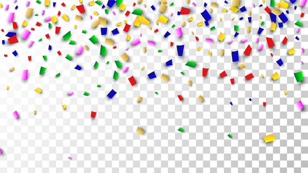 Kutlama konfeti arka plan. Tasarımınız için birçok düşen konfeti. Tatil dekorasyon öğeleri. Festival vektör çizim