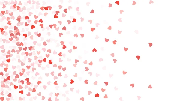 Beaux coeurs confettis tombant sur le fond. Modèle d'invitation Contexte Design, carte de vœux, affiche. Saint Valentin — Image vectorielle