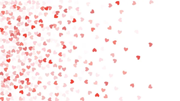 Bellissimi cuori di Confetti che cadono sullo sfondo. Invito Modello Sfondo Design, Biglietto d'auguri, Poster. San Valentino — Vettoriale Stock