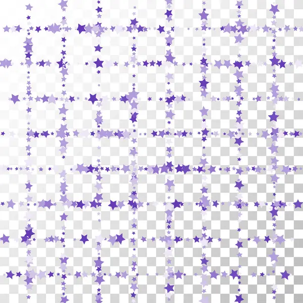 Wiele konfetti losowo spadające gwiazdy na przezroczystym tle. — Wektor stockowy
