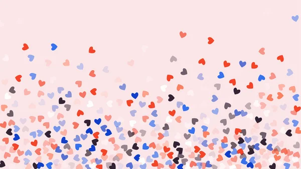 Mooie Confetti hart vallen op achtergrond. Uitnodiging sjabloon achtergrond ontwerp, wenskaart, Poster. Dag van de Valentijnskaart — Stockvector