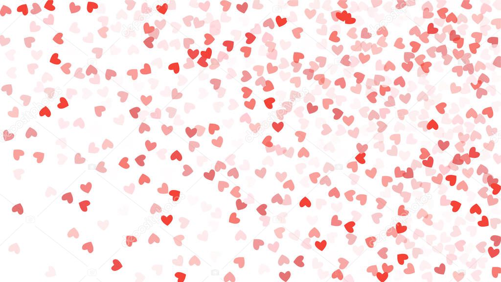 Beautiful Confetti Hearts Falling on Background. Invitation Template Background Design, Greeting Card, Poster. Valentine Day