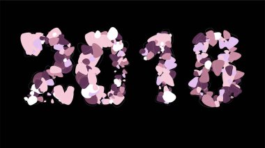 2018 mutlu yeni yıl arka plan. Tasarım takvim, afiş, Poster, davetiye için vektör öğesi