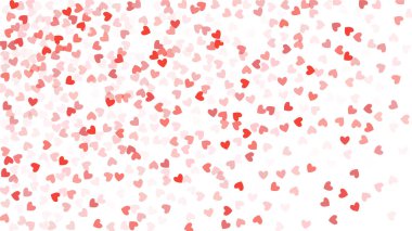 Güzel konfeti kalpleri arka plan üzerine düşüyor. Davetiye şablon arka plan tasarımı, tebrik kartı, Poster. Sevgililer günü