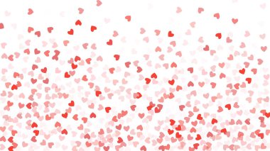 Güzel konfeti kalpleri arka plan üzerine düşüyor. Davetiye şablon arka plan tasarımı, tebrik kartı, Poster. Sevgililer günü