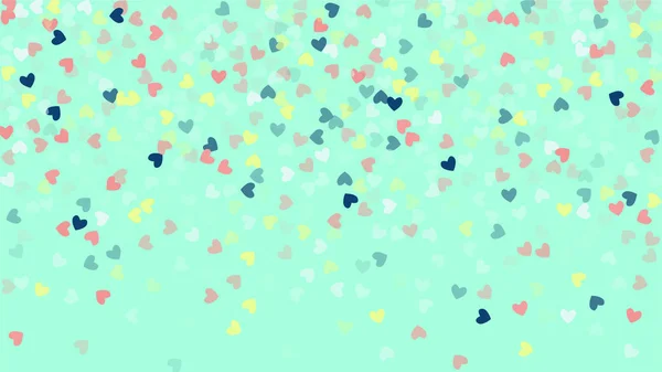 Hermosos corazones de Confetti cayendo sobre el fondo. Plantilla de invitación Diseño de fondo, Tarjeta de felicitación, Póster. Día de San Valentín — Archivo Imágenes Vectoriales