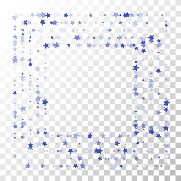 Många slumpmässiga fallande stjärnor konfetti på Transparent bakgrund. — Stock vektor