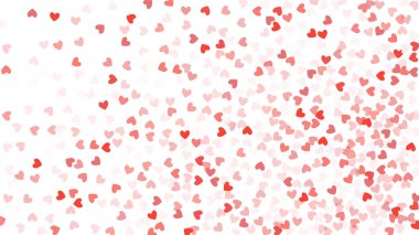 Güzel konfeti kalpleri arka plan üzerine düşüyor. Davetiye şablon arka plan tasarımı, tebrik kartı, Poster. Sevgililer günü