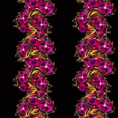 Sulu Boya Dikişsiz çiçek desenli. Tekstil baskı, davet arka plan, duvar kağıdı için trendy çiçek Background Tasarımı, kumaş baskı, düğün kartı el çizilmiş suluboya resim.