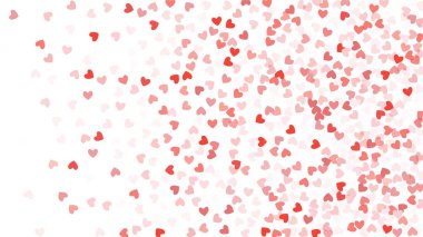 Güzel konfeti kalpleri arka plan üzerine düşüyor. Davetiye şablon arka plan tasarımı, tebrik kartı, Poster. Sevgililer günü