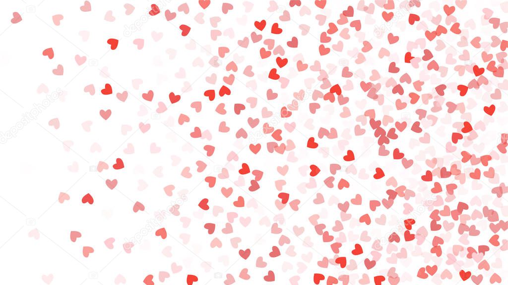 Beautiful Confetti Hearts Falling on Background. Invitation Template Background Design, Greeting Card, Poster. Valentine Day