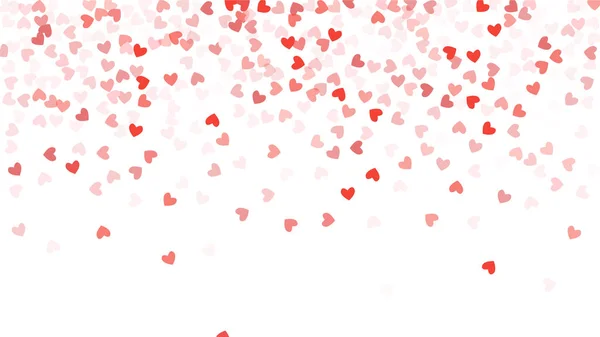 Hermosos corazones de Confetti cayendo sobre el fondo. Plantilla de invitación Diseño de fondo, Tarjeta de felicitación, Póster. Día de San Valentín — Archivo Imágenes Vectoriales