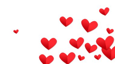  Aşağı düşen kağıt kalpler. Tasarımınızın kağıt yürekleri illüstrasyon. 