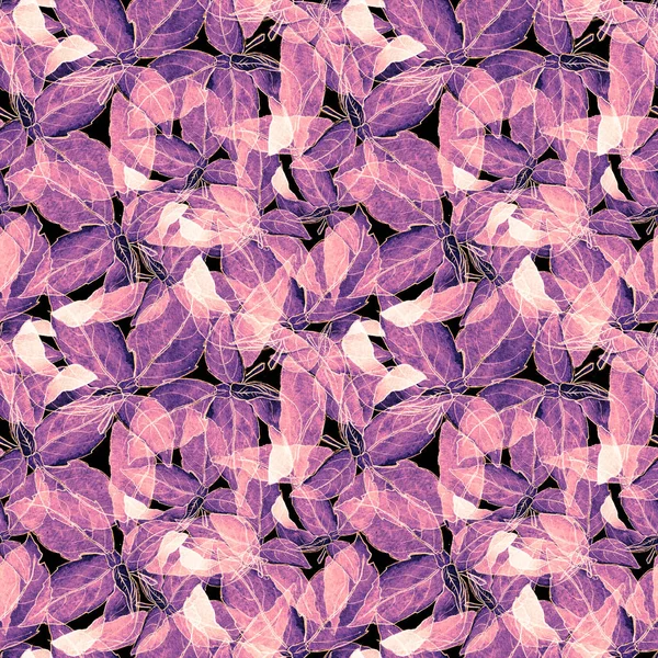 Basilika blad sömlösa mönster. Repeatably Hand dras bakgrund med Spice ört och basilika. — Stockfoto