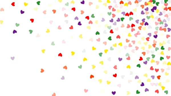 Hermosos corazones de Confetti cayendo sobre el fondo. Plantilla de invitación Diseño de fondo, Tarjeta de felicitación, Póster. Día de San Valentín — Vector de stock