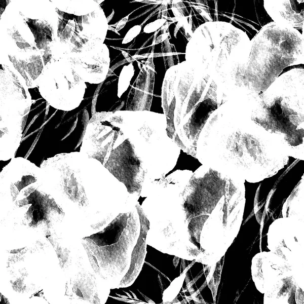 Акварель Безшовний квітковий візерунок. Модний квітковий фон для текстильного друку, фон запрошення, дизайн шпалер, тканинний друк, весільна листівка. Ручна намальована акварельна ілюстрація . — стокове фото