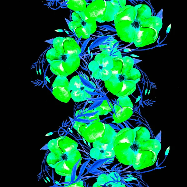 Акварель Безшовний квітковий візерунок. Модний квітковий фон для текстильного друку, фон запрошення, дизайн шпалер, тканинний друк, весільна листівка. Ручна намальована акварельна ілюстрація . — стокове фото
