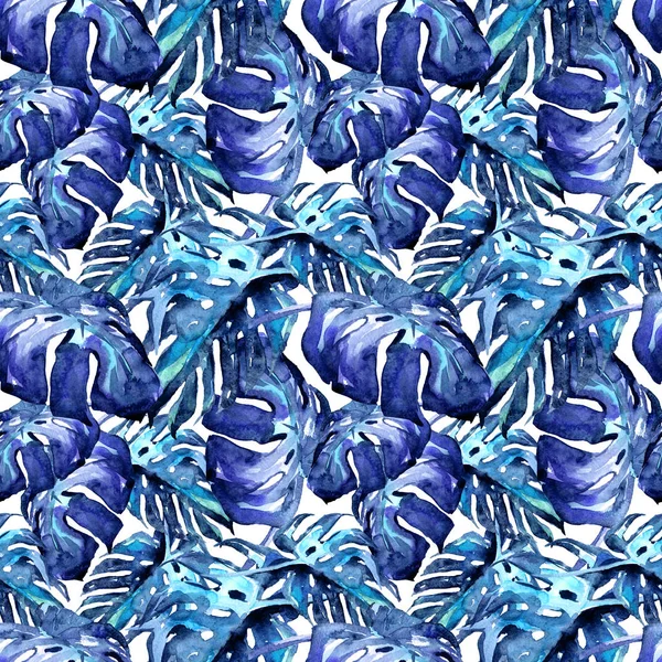 Akvarell Seamless Pattern. Kézzel festett szemlélteti a trópusi levelek és virágok. Tropic nyári motívum Liana mintával. — Stock Fotó