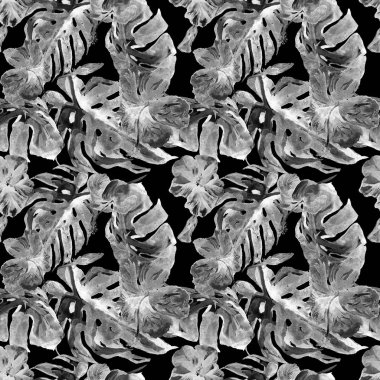 Egzotik çiçekler. Sulu Boya Dikişsiz desen. 